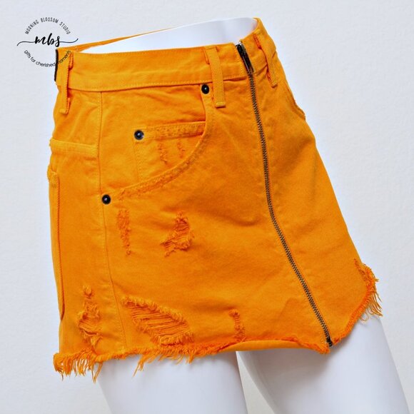 Carmar Beatrice Distressed Frayed Hem Mini Skirt - Picture 4 of 9